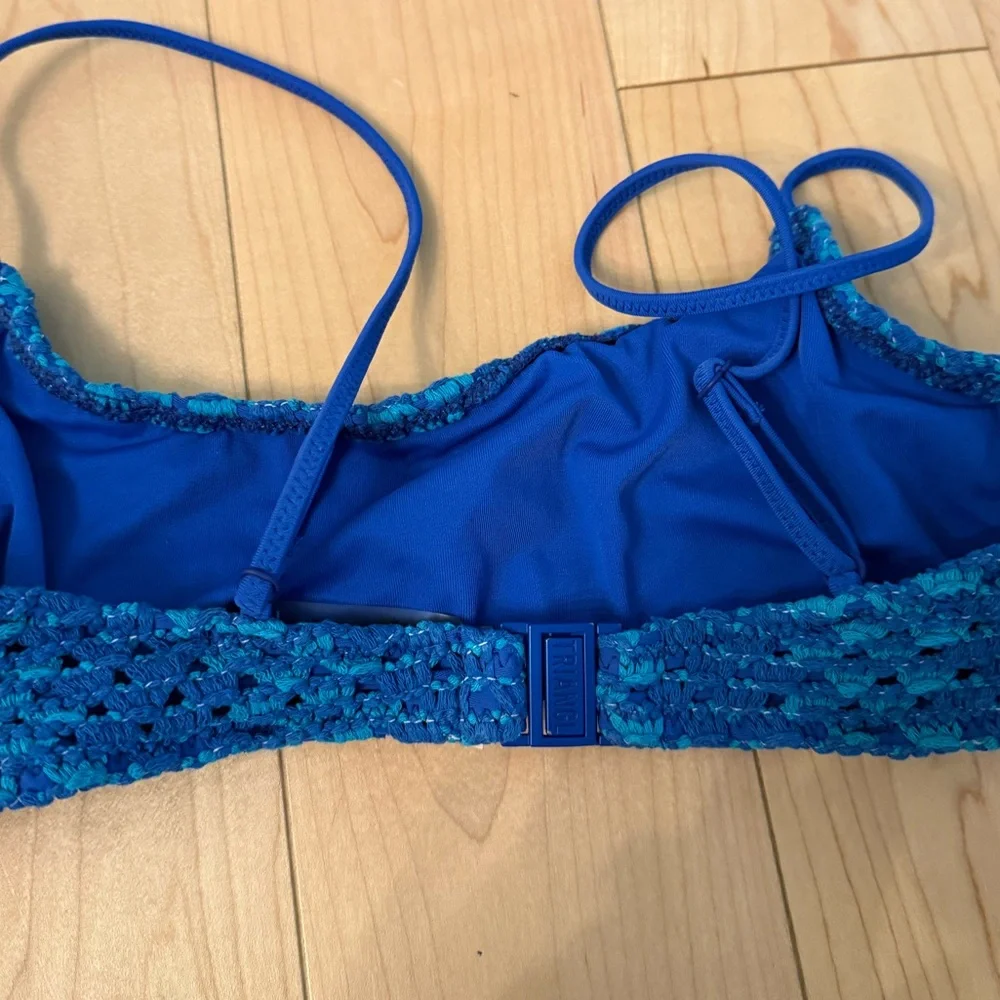 triangl swimwear Blue Cropped Bikini Top & High-Cut Bottom Set